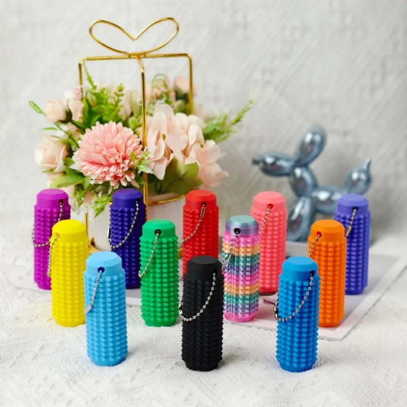 "Tactile Sensory Keychain | BPA-Free Fidget Anxiety Relief Toy with Spiky Grip, Portable Office Desk Stress Relief Tool "