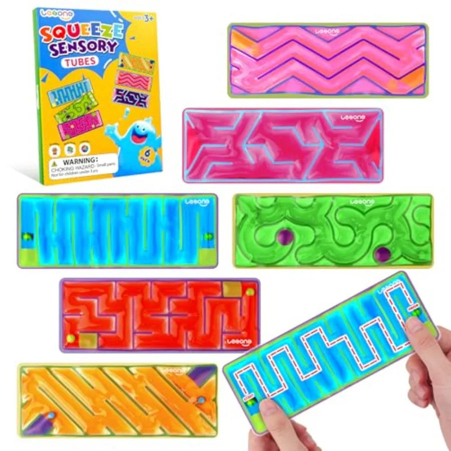Squishy Sensory Fidget Autism Toys for:Sensory Toys for Special Need 6 Pack Maze - Quiet Fidgets Sens