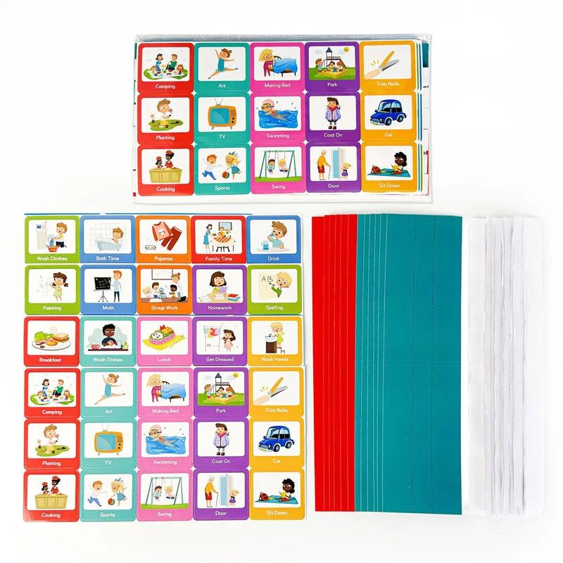 Children's Visual Time Chart Non Verbal Communication Visual Assistance Schedule Planning Daily Card Early Educational Toys