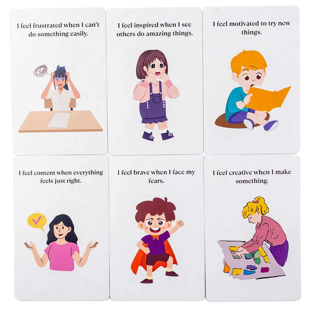 110 Emotions Cards Emotional Recognition & Expression Tool Fun Feelings Learning Game for Kids & Adults Board Playing Game Cards