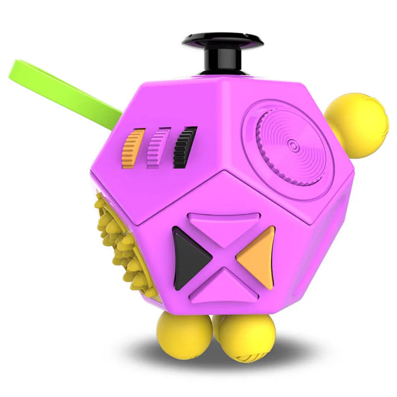 Fidget Cube EDC Anti Stress Relief Toys Anxiety Antistress Sensory Fidgeting Dice Toy For Kids Adults Autism ADHD Focus 12 Sides