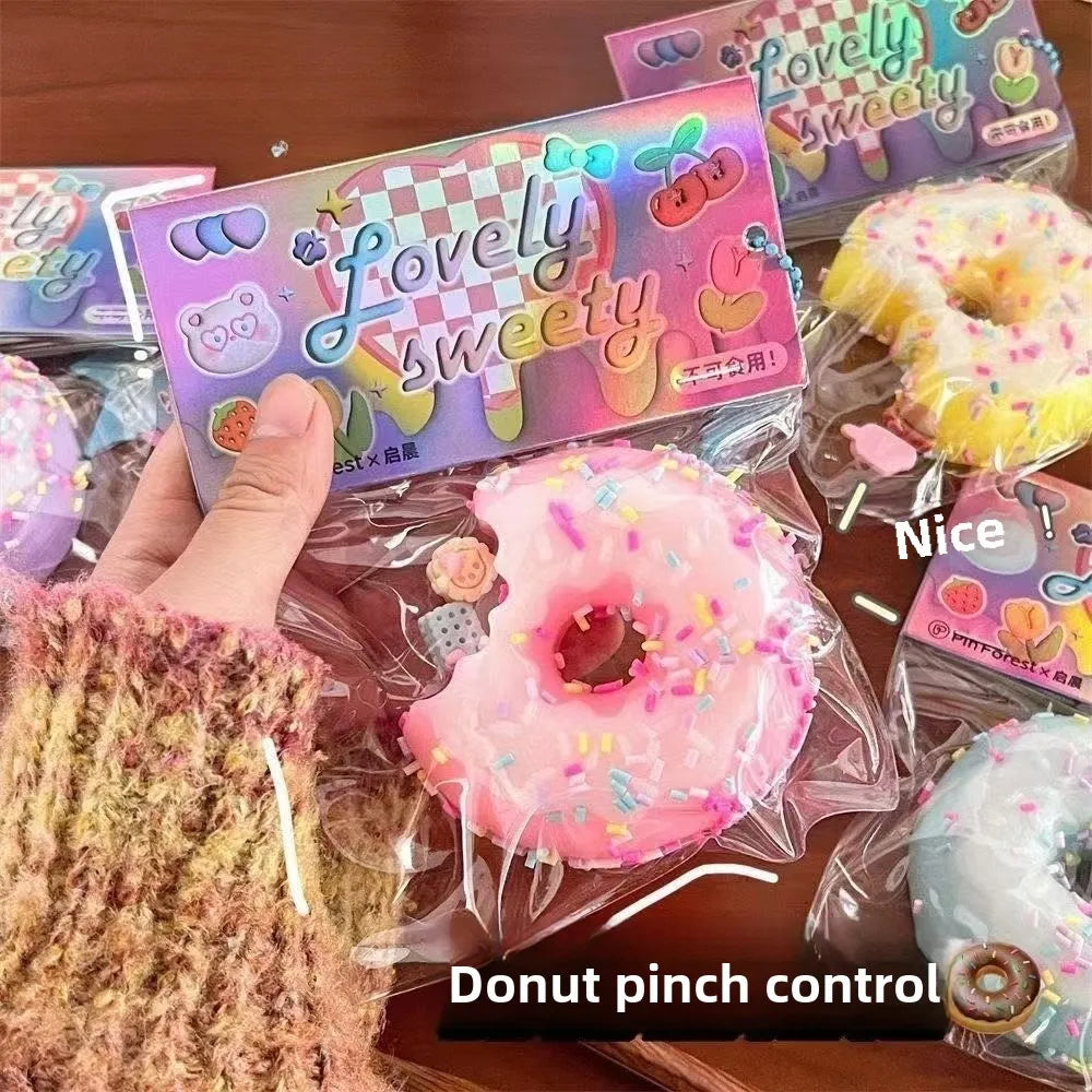 Taba Squishy Cake Doughnut Stress Relief Toy, Extra Large Sensory Fidget Toys for Kids Adults Anxiety Relaxation Squeeze Gift
