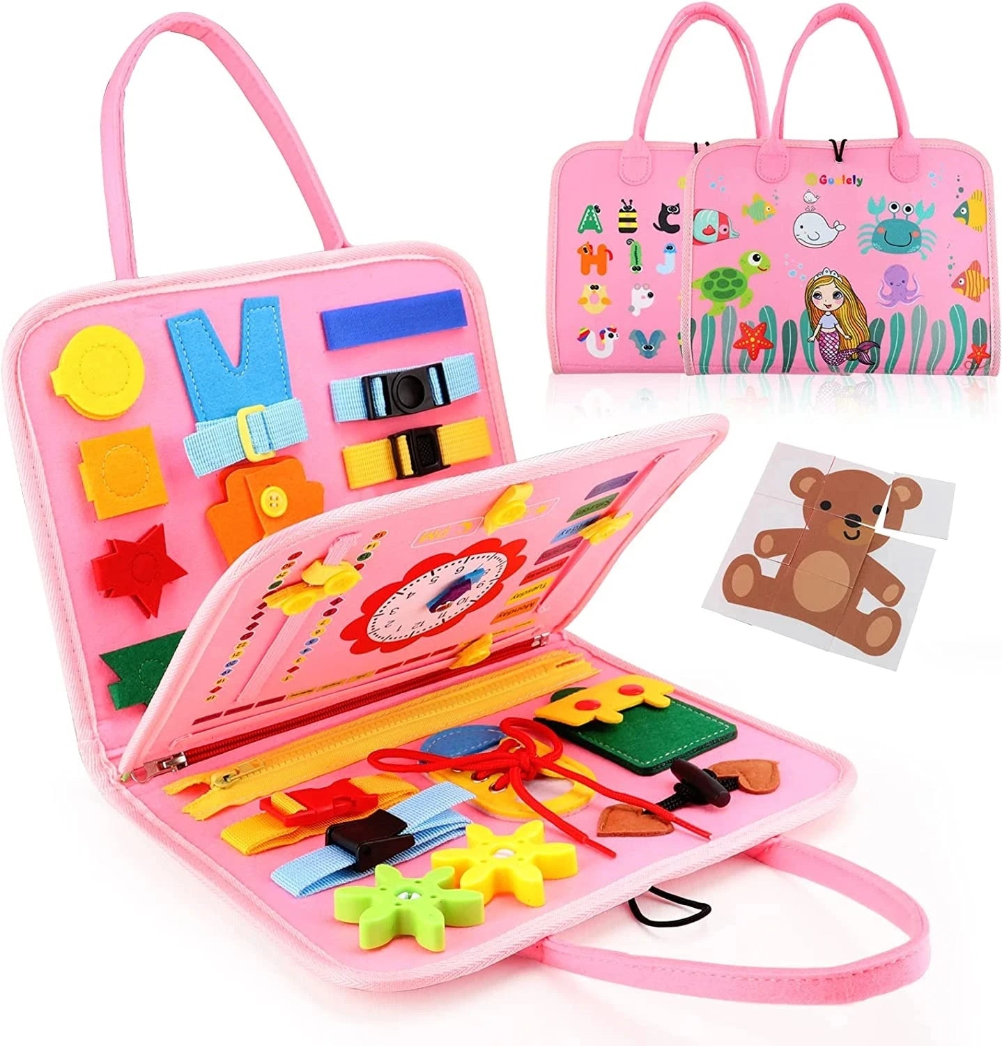Montessori Toys Busy Board Sensory Activity Developing Board for Motor Skills Learning Board for Toddlers
